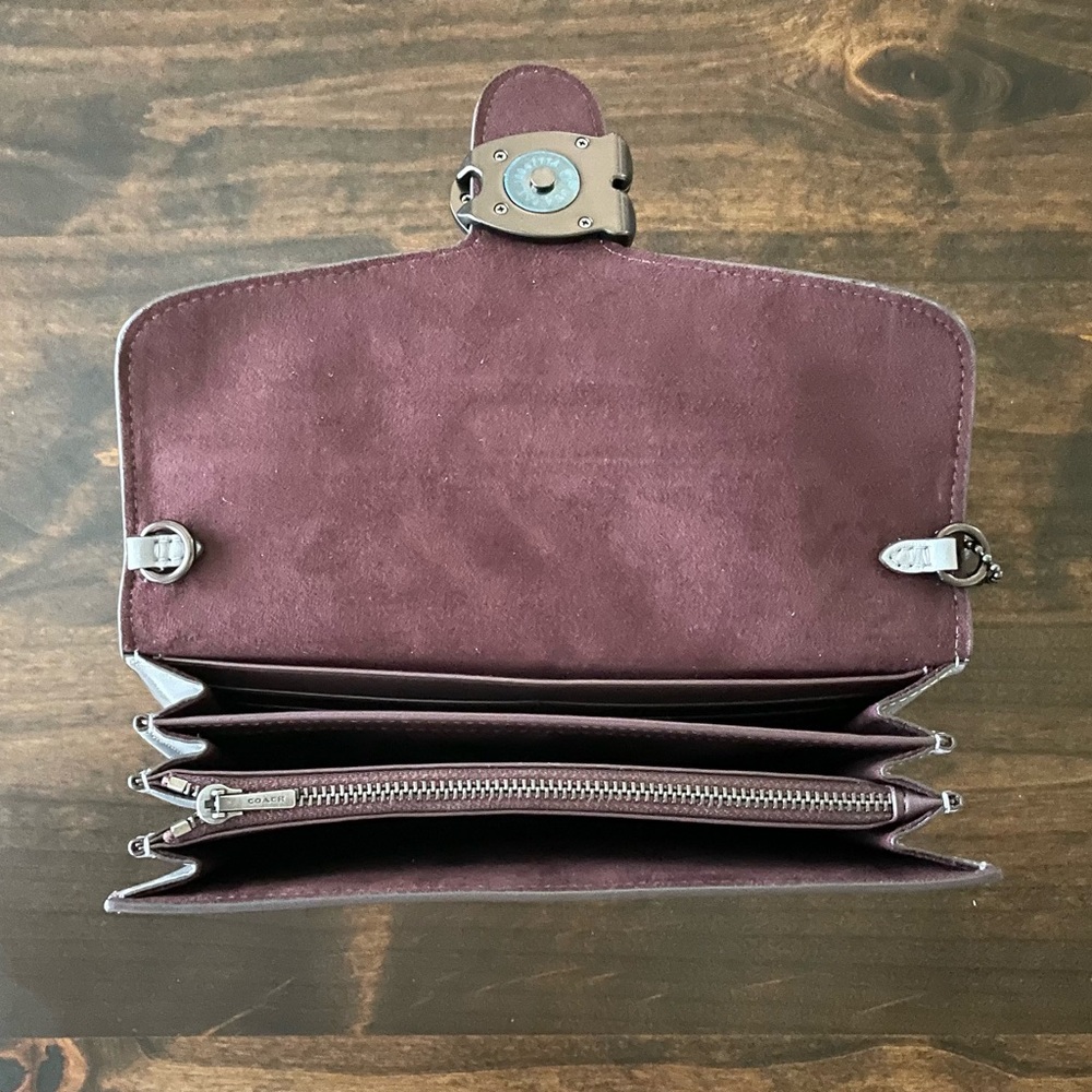Coach “Tabby” Leather Clutch Bag with Chain Strap - Picture 7 of 8